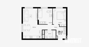 2-к квартира, вторичка, 56м2, 16/24 этаж