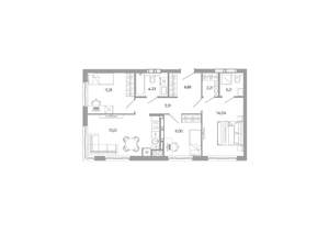 3-к квартира, вторичка, 72м2, 5/25 этаж