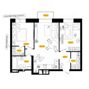 2-к квартира, вторичка, 60м2, 23/24 этаж