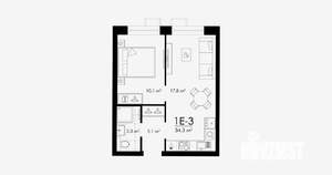 1-к квартира, вторичка, 34м2, 7/23 этаж