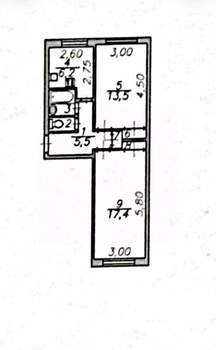 2-к квартира, вторичка, 48м2, 1/5 этаж