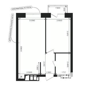 1-к квартира, вторичка, 38м2, 9/24 этаж