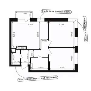 2-к квартира, вторичка, 60м2, 19/24 этаж