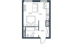 Студия квартира, вторичка, 34м2, 27/30 этаж