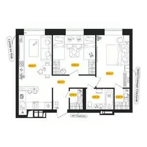 2-к квартира, вторичка, 60м2, 2/24 этаж