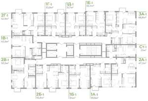 2-к квартира, вторичка, 51м2, 15/25 этаж