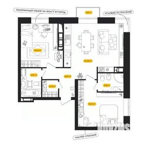 2-к квартира, вторичка, 66м2, 17/24 этаж