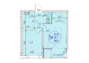 1-к квартира, вторичка, 39м2, 18/18 этаж
