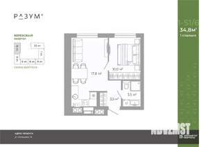 1-к квартира, вторичка, 35м2, 8/25 этаж