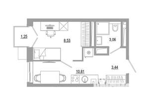 Студия квартира, вторичка, 27м2, 9/18 этаж