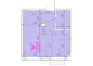 2-к квартира, вторичка, 34м2, 2/24 этаж