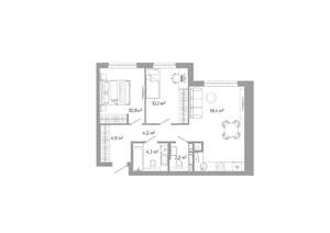 2-к квартира, вторичка, 56м2, 2/25 этаж