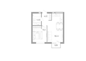 1-к квартира, вторичка, 39м2, 21/25 этаж
