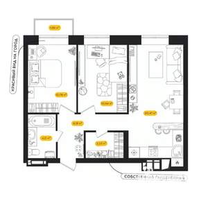 2-к квартира, вторичка, 56м2, 16/24 этаж