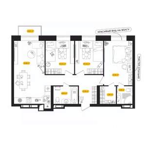 3-к квартира, вторичка, 76м2, 8/24 этаж
