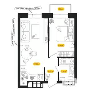 1-к квартира, вторичка, 36м2, 6/24 этаж