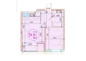 1-к квартира, вторичка, 39м2, 17/25 этаж