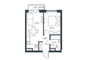 1-к квартира, вторичка, 38м2, 4/21 этаж