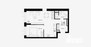 1-к квартира, вторичка, 46м2, 4/23 этаж