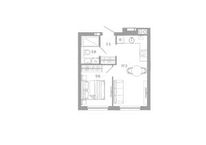 1-к квартира, вторичка, 34м2, 20/25 этаж