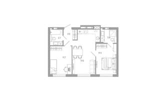 2-к квартира, вторичка, 54м2, 25/25 этаж