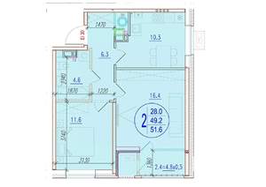 2-к квартира, вторичка, 52м2, 18/18 этаж