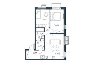 2-к квартира, вторичка, 61м2, 5/21 этаж