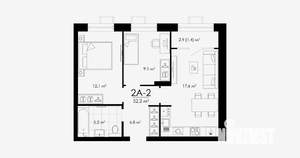 2-к квартира, вторичка, 52м2, 10/23 этаж