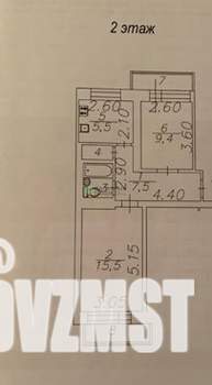 2-к квартира, вторичка, 44м2, 2/5 этаж