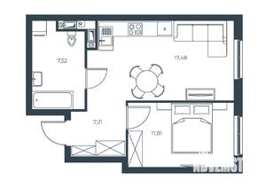 1-к квартира, вторичка, 44м2, 8/30 этаж