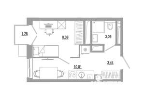 Студия квартира, вторичка, 27м2, 17/18 этаж
