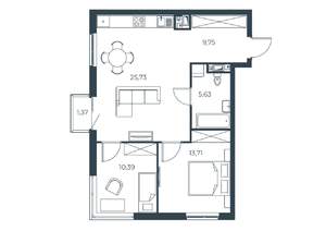 2-к квартира, вторичка, 66м2, 9/30 этаж