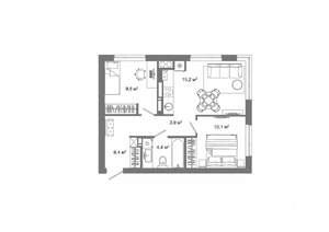 2-к квартира, вторичка, 50м2, 1/25 этаж