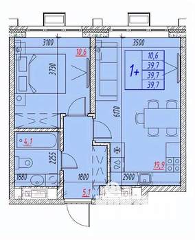2-к квартира, вторичка, 40м2, 22/25 этаж