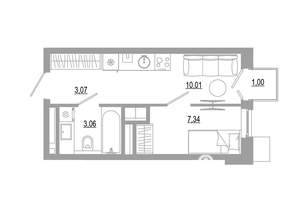 Студия квартира, вторичка, 24м2, 7/18 этаж