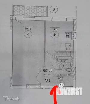 1-к квартира, вторичка, 40м2, 2/10 этаж