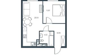 1-к квартира, вторичка, 45м2, 6/30 этаж