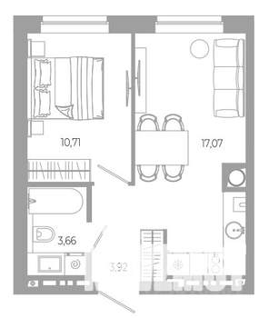 1-к квартира, вторичка, 35м2, 7/18 этаж