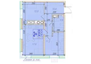 2-к квартира, вторичка, 55м2, 13/18 этаж