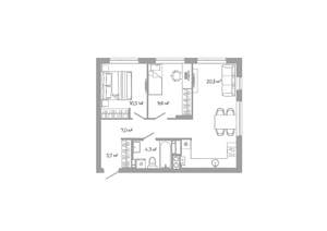 2-к квартира, вторичка, 56м2, 7/25 этаж