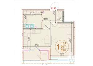 1-к квартира, вторичка, 39м2, 3/25 этаж