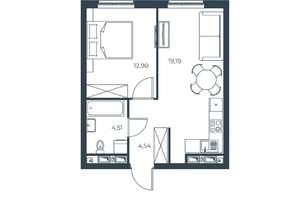 1-к квартира, вторичка, 41м2, 23/30 этаж