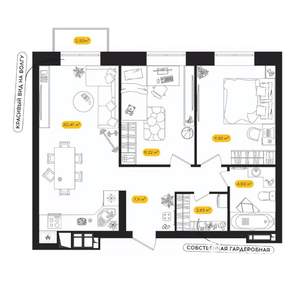 2-к квартира, вторичка, 59м2, 4/24 этаж