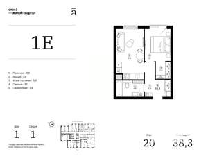 1-к квартира, вторичка, 36м2, 20/25 этаж