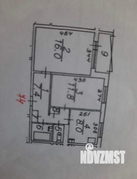 2-к квартира, вторичка, 52м2, 1/9 этаж