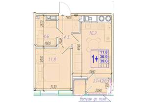 1-к квартира, вторичка, 39м2, 10/18 этаж