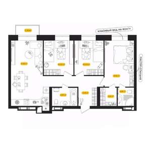 3-к квартира, вторичка, 76м2, 4/24 этаж