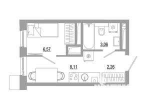 Студия квартира, вторичка, 20м2, 7/18 этаж