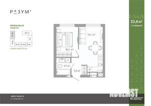 1-к квартира, вторичка, 33м2, 15/25 этаж