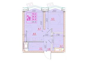 2-к квартира, вторичка, 35м2, 23/24 этаж